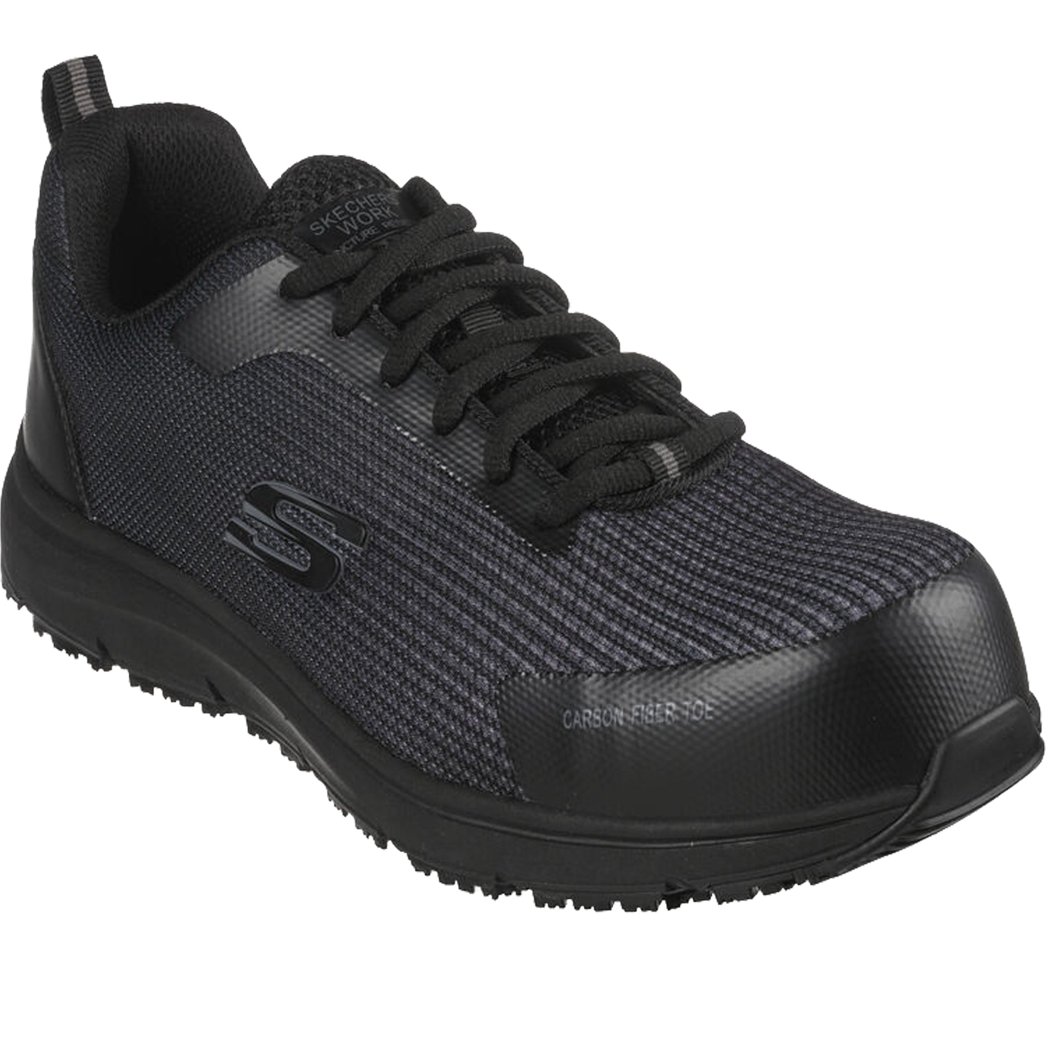 Skechers Shoes Mens 10 Black Charcoal Leather Steel Toe Walking Work Sneakers Skechers Arch Fit Road Walker Comp Toe | Men main image 2
