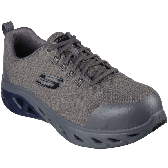 Skechers Men's 200150 Glide Step SR Taysin Charcoal Safety Work Shoes