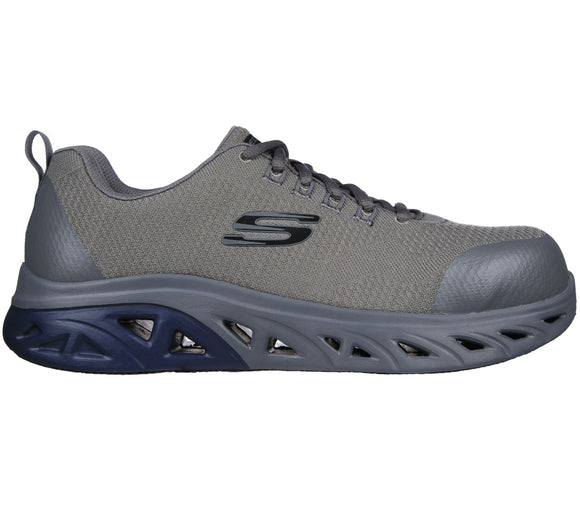 Skechers Men's 200150 Glide Step SR Taysin Charcoal Safety Work Shoes