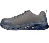 Skechers Men's 200150 Glide Step SR Taysin Charcoal Safety Work Shoes ThatShoeStore