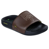 Skechers Men's 256058 John Deere Low Slider Jethro Brown Black Casual Slide Sandals ThatShoeStore