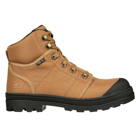 Skechers Women's 108055 Rotund-Darragh Rust ST Dark Brown Steel toe Work Shoes