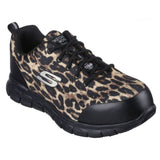 Skechers Women's 108083 Sure Track Saivy Leopard Safety Toe Metal Free Work Shoes (WIDE) ThatShoeStore
