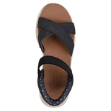 Skechers Women's 114414 BOBS Sun Ray Move Over Slip-Ins Black Sandals (WIDE) ThatShoeStore