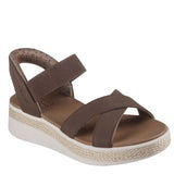 Skechers Women's 114414 BOBS Sun Ray Move Over Slip-Ins Chocolate Sandals (WIDE) ThatShoeStore