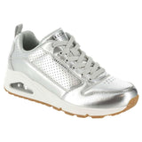 Skechers Women's 177109 Uno Metallixs Silver Casual Shoes ThatShoeStore