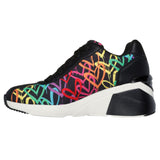 Skechers Women's 177678 A Wedge Heart Of Hearts Black Multi Casual Shoes ThatShoeStore