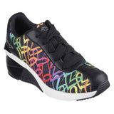 Skechers Women's 177678 A Wedge Heart Of Hearts Black Multi Casual Shoes ThatShoeStore