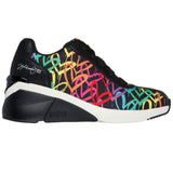 Skechers Women's 177678 A Wedge Heart Of Hearts Black Multi Casual Shoes ThatShoeStore
