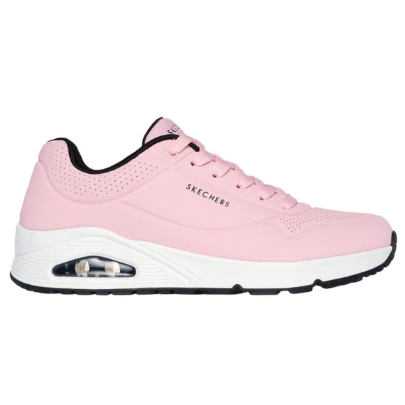 Skechers Women's 73690 Uno- Stand on Air Pink White Casual Shoes