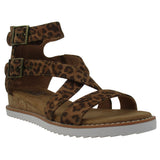 Skechers Women's 114126 BOBS Desert Kiss Golden Dahlia Leopard Gladiator Sandals ThatShoeStore