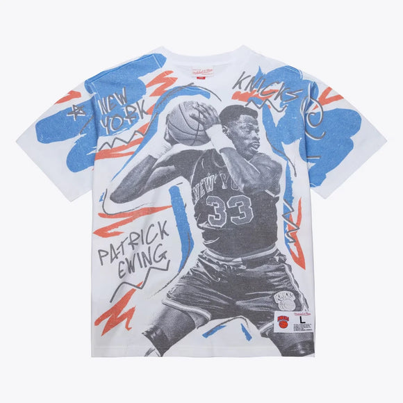 Mitchell & Ness Men's NBA Showstopper SS Player Tee Vintage Logo Knicks Patrick Ewing