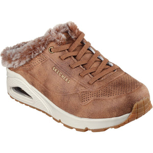 Skechers Women's 155589 Uno Cozy Air Chestnut Fur Lined Casual Shoes Clogs