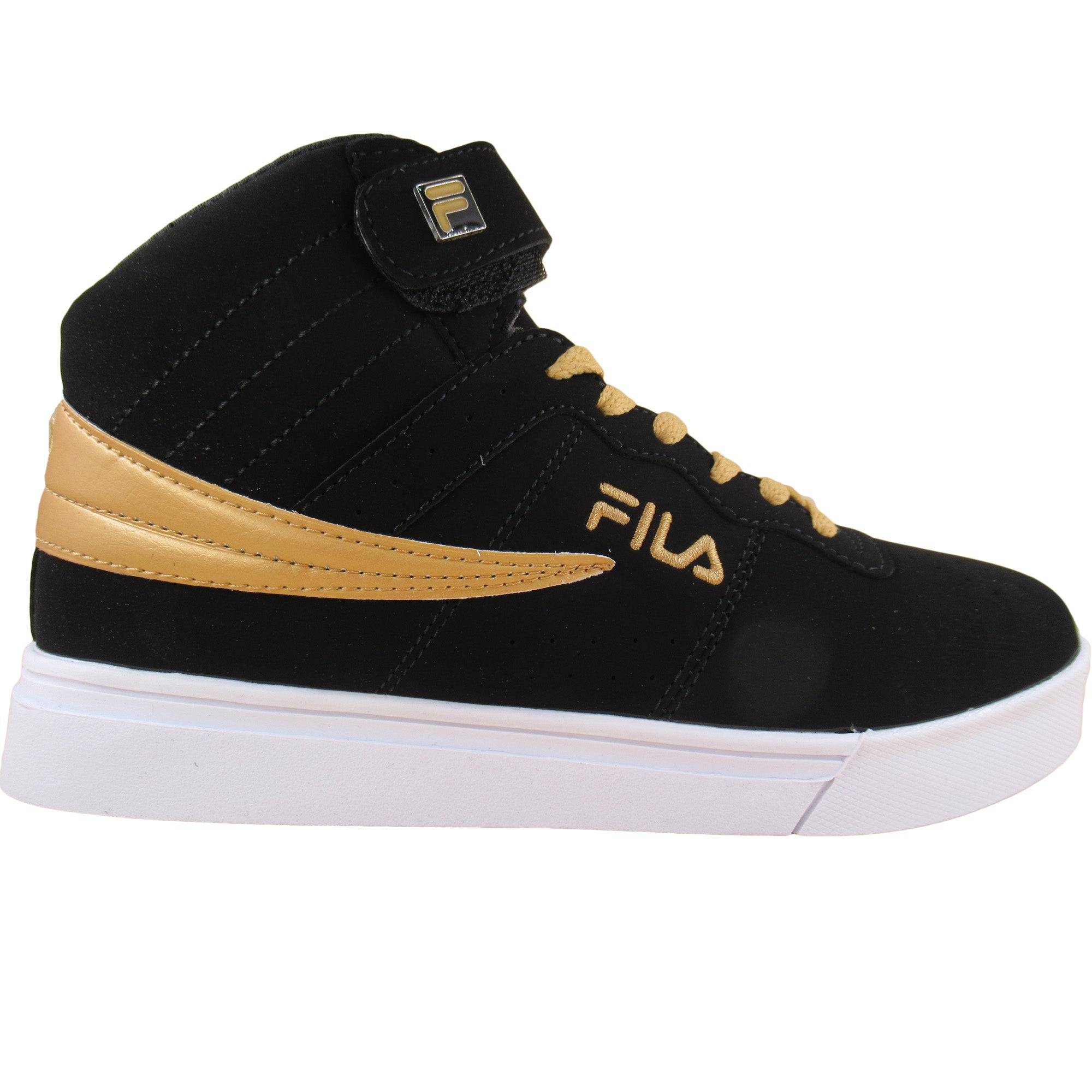 black and gold fila shoes