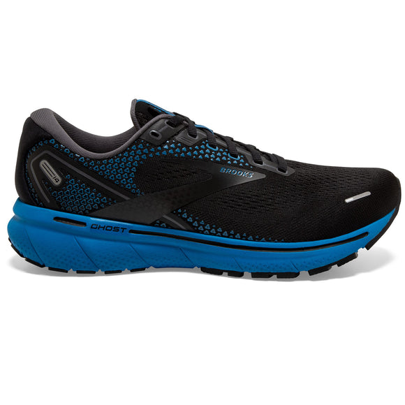 Brooks Men's 110369 056 Ghost 14 Black Blackened Pearl Blue Cushion Neutral Running Shoes