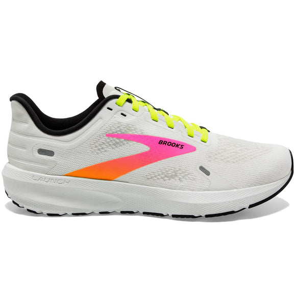 Brooks Women's 120373 148 Launch 9 White Pink Nightlife Speed Neutral Running Shoes