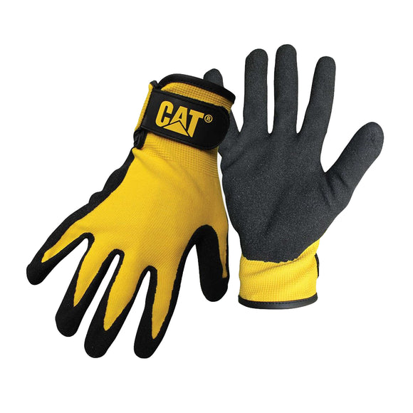 Caterpillar Men's Yellow Nylon Nitrile Coated Palm Glove CAT017416