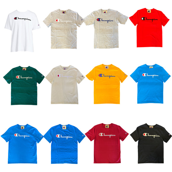 Champion Men's Script Logo Short Sleeve Tee T-Shirt