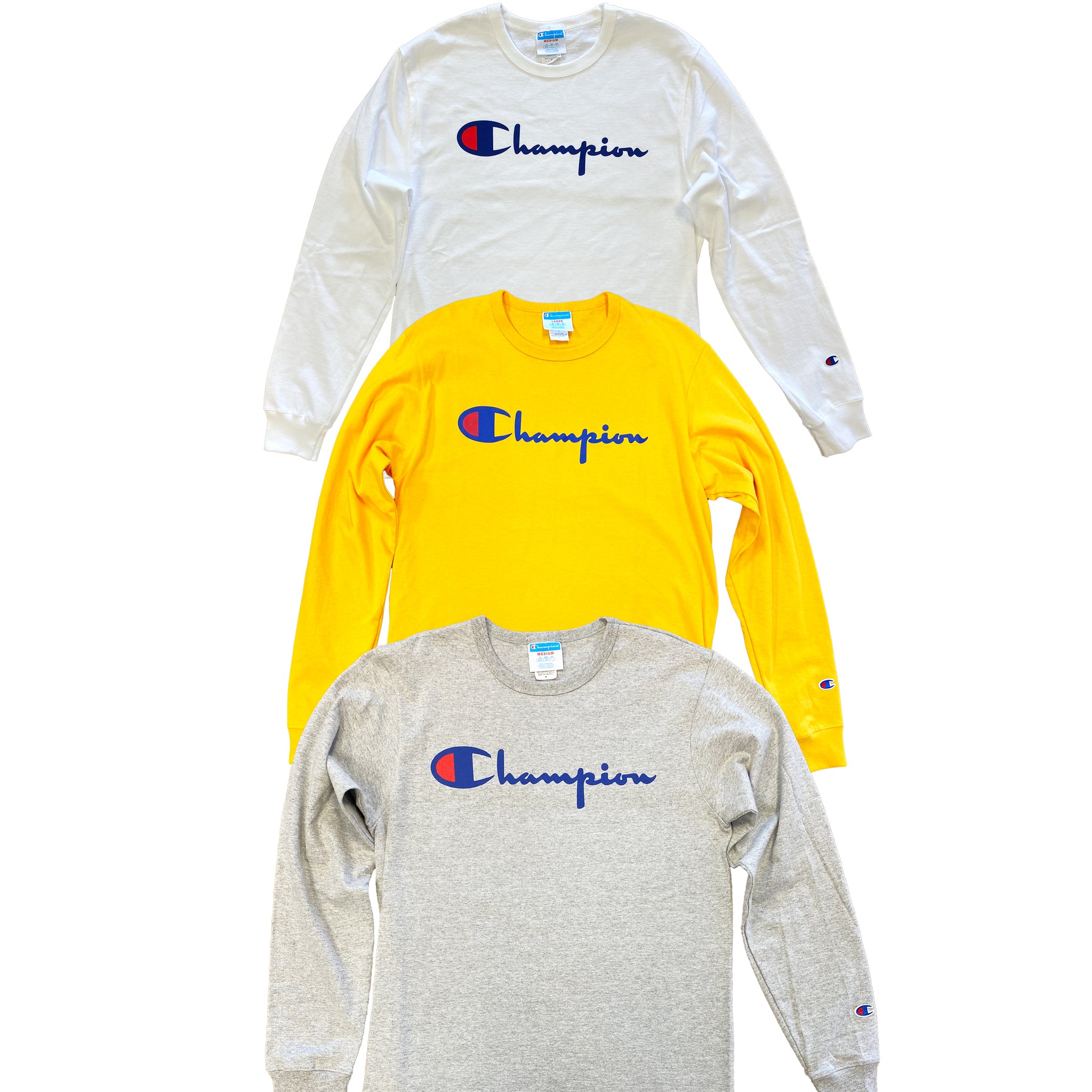 Yellow champion shirt long sleeve sale