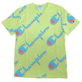 Champion Men's Yellow Drop Shadow Allover Logo T-Shirt ThatShoeStore