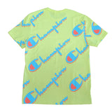 Champion Men's Yellow Drop Shadow Allover Logo T-Shirt ThatShoeStore