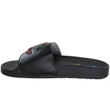 Champion Women's IPO Jellie Black Multi Rainbow Logo Sandals ThatShoeStore