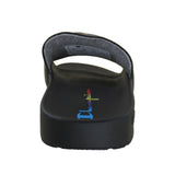Champion Women's IPO Jellie Black Multi Rainbow Logo Sandals ThatShoeStore