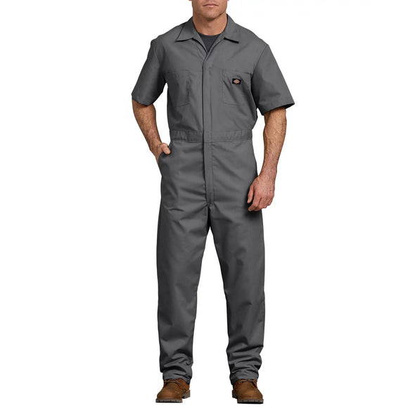 Dickies Men's 33999 Short Sleeve Coveralls Gray