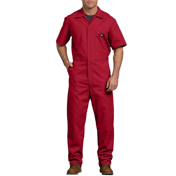 Dickies Men's 33999 Short Sleeve Coveralls Red
