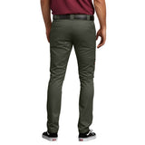 Dickies Men's DWP811 Flex Skinny Straight Fit Double Knee Work Pants Olive Green ThatShoeStore