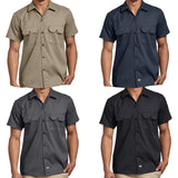 Dickies Men's WS673 Slim Fit Short Sleeve Flex Twill Work Shirts ThatShoeStore