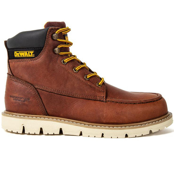 DEWALT Men's DXWP10034 Flex Moc Leather Plain Toe Work Boots Walnut PitStop
