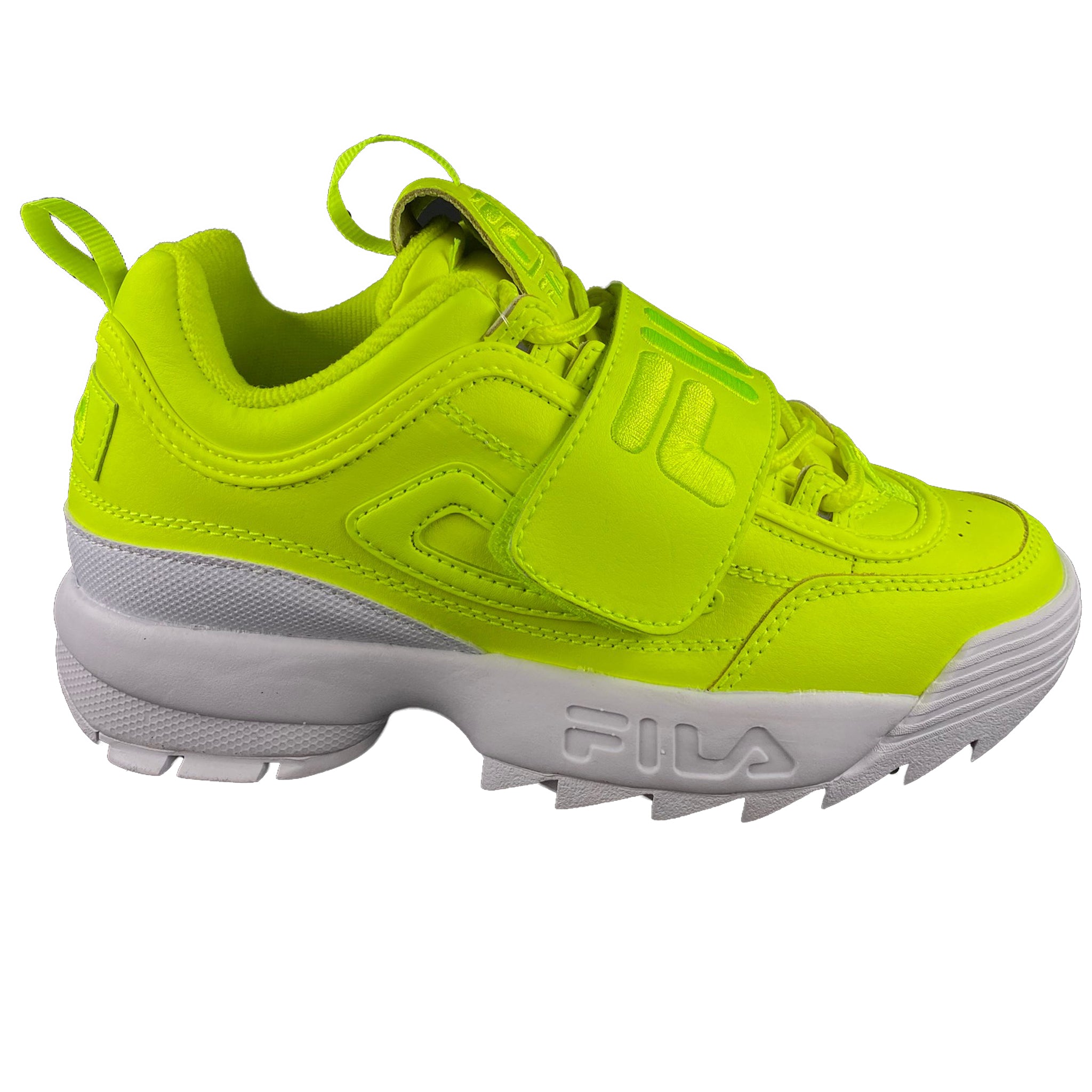 Green and yellow fila shoes sales