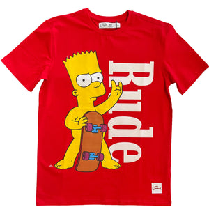 Freeze Max Men's Bart Simpson Rude Tee with Optional Denim Shorts