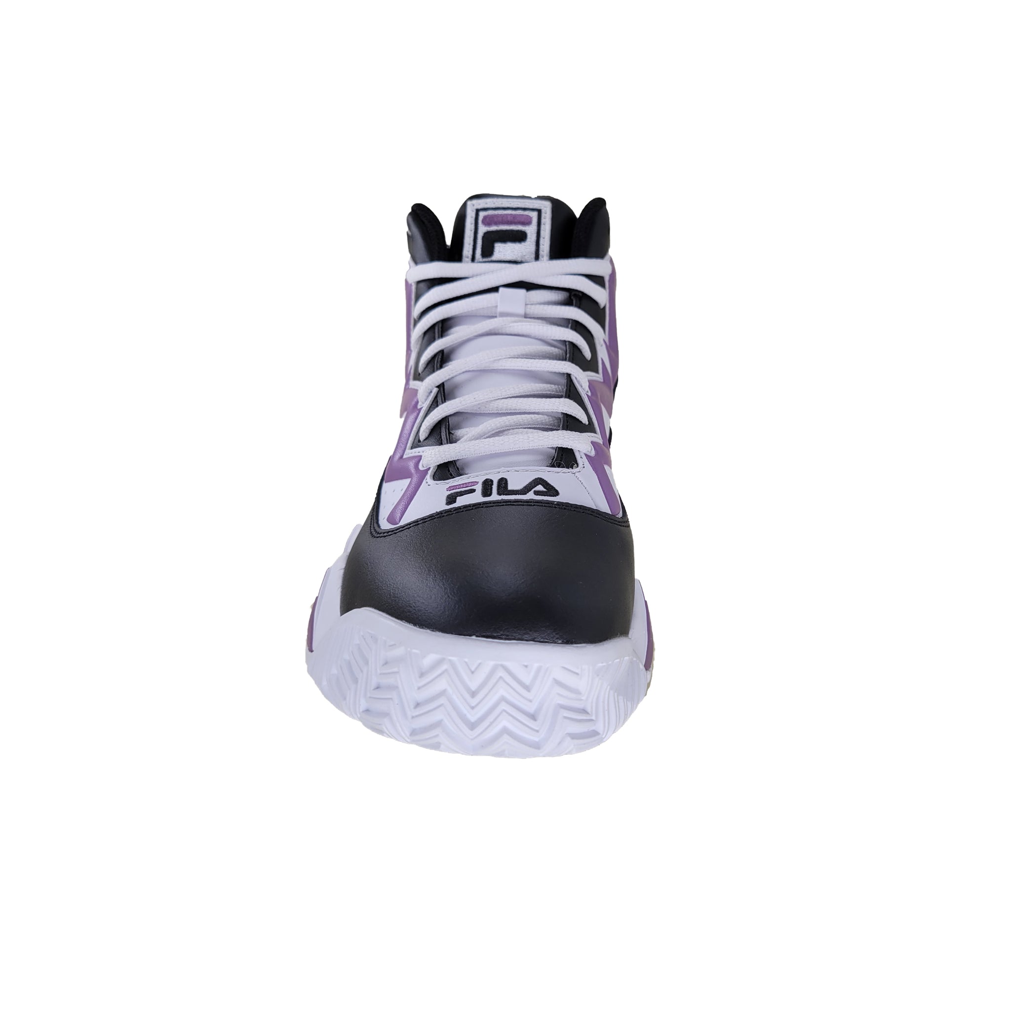 Black and purple fila shoes top