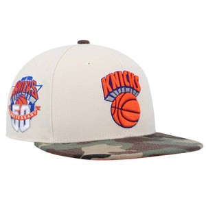 Mitchell & Ness Men's New York Knicks Hardwood Classics 50th Anniversary Off White Camo Fitted Hat