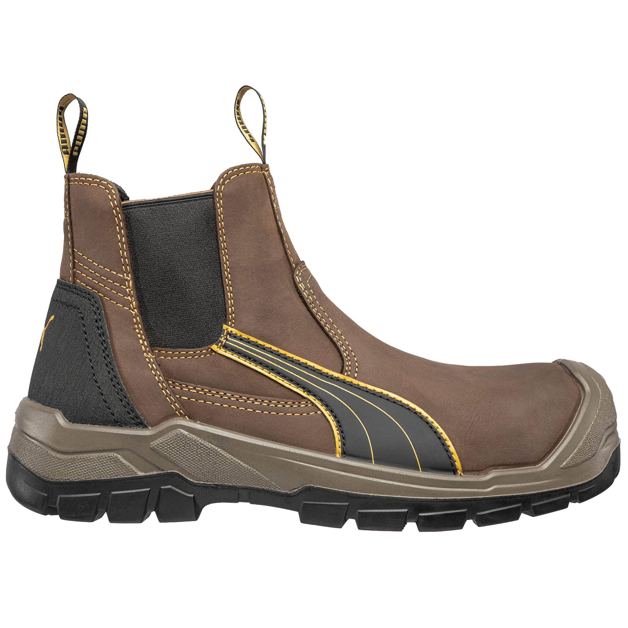 Puma Men s 630265 Tanami Brown Mid Composite Safety Toe Slip On