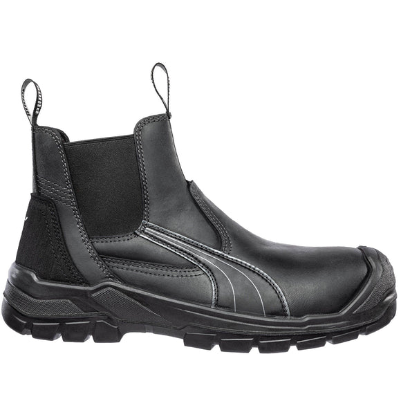 Puma Men's 630345 Tanami Black Mid Fiberglass Safety Toe Slip On Work Boots