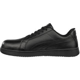 Puma Men's 640005 Iconic Leather Low Black Composite Safety Toe Metal Free Work Shoes ThatShoeStore