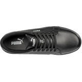 Puma Men's 640005 Iconic Leather Low Black Composite Safety Toe Metal Free Work Shoes ThatShoeStore