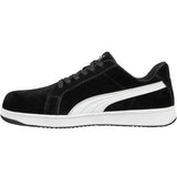 Puma Women's 640115 Icon Suede Low EH Black White Work Shoes ThatShoeStore