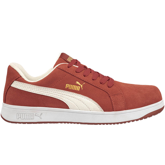 Puma Women's 640135 Icon Suede Low EH Red Work Shoes