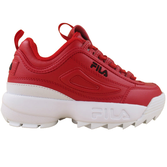 Fila Kids Red Disruptor 2 Premium Grade-School Lifestyle Casual Shoes