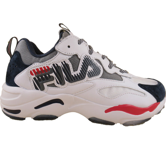 Fila Men's Ray Tracer Graphic White Navy Red Casual Shoes