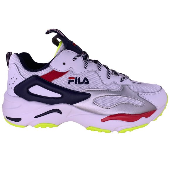 Fila Men's Ray Tracer White Navy Red Neon Casual Shoes