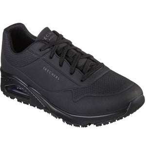 Skechers Men's 200054 Uno SR Satal Slip Resistant Black Work Shoes