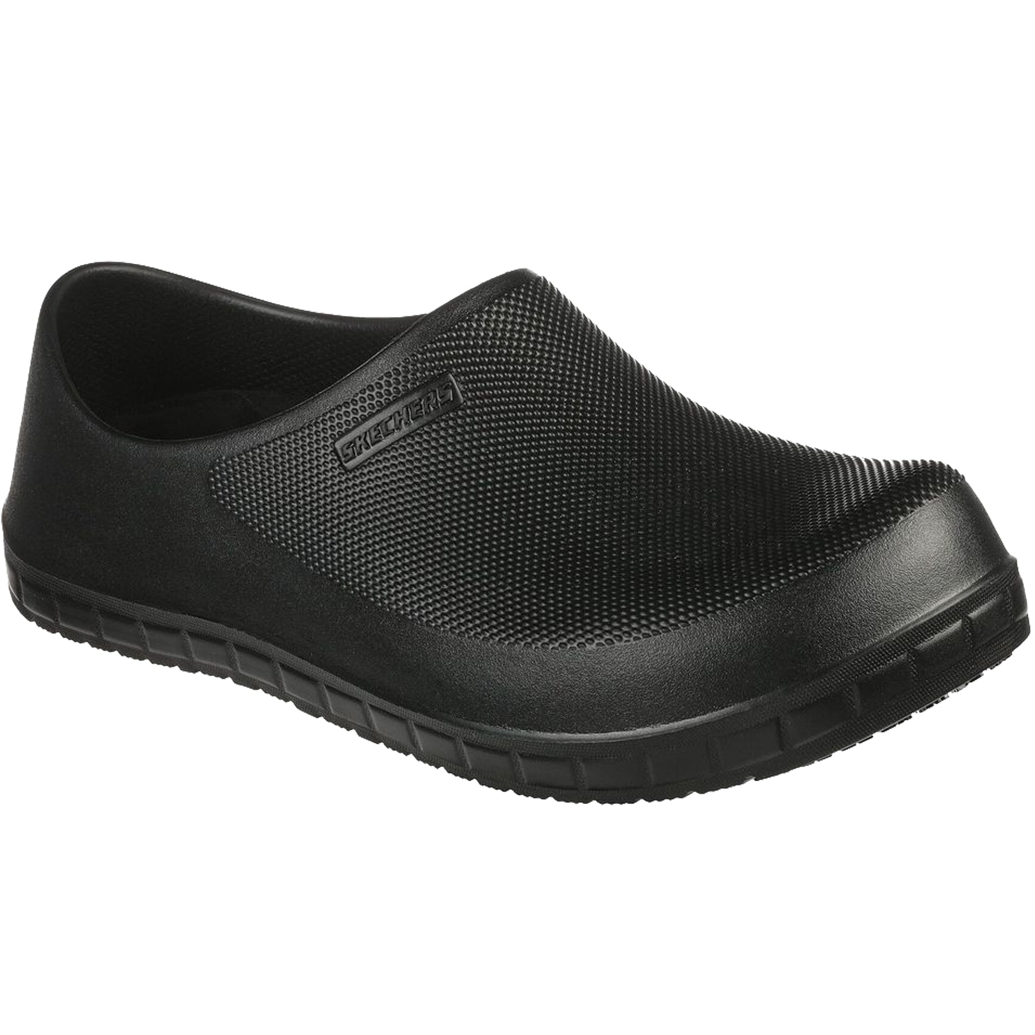 Black slip resistant skechers clearance