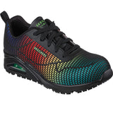 Skechers Women's 108072 Uno Sr Jhansi Black Multi Composite Safety Toe Work Shoes ThatShoeStore