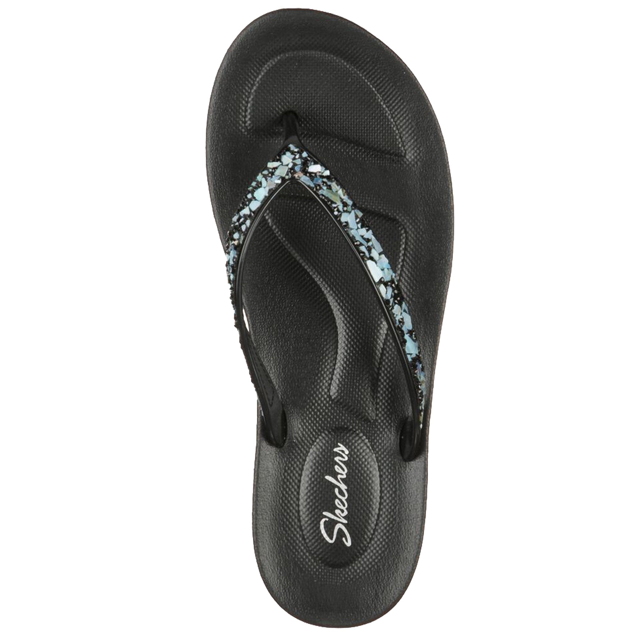 Skechers Women s Bungalow Coral Gem Sandals Black 11.0
