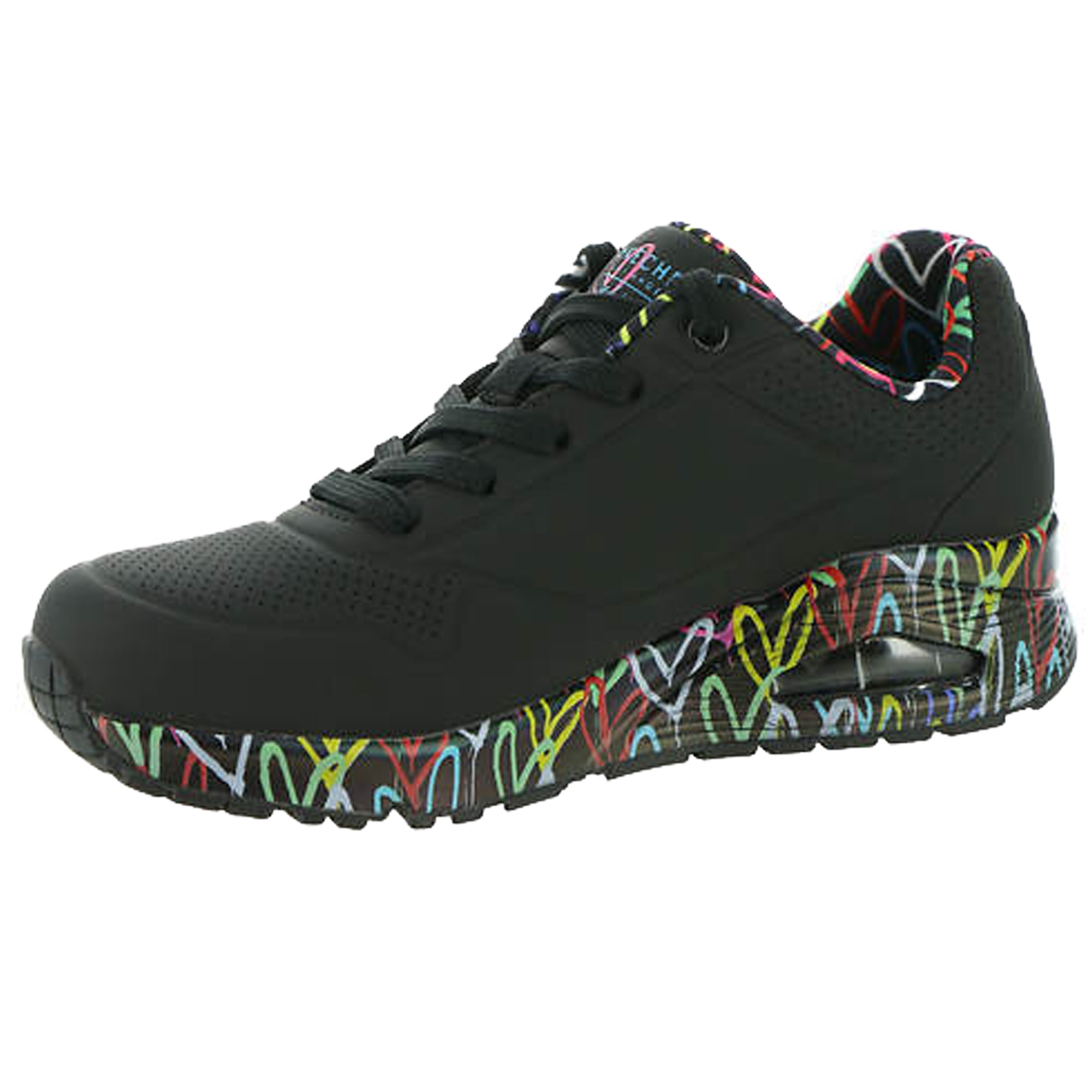 Skechers casual hot sale black shoes